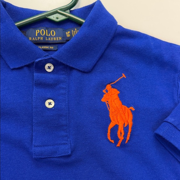 Polo by‎ Ralph Lauren Kids Royal Blue Polo with Orange Accents - Picture 2 of 7